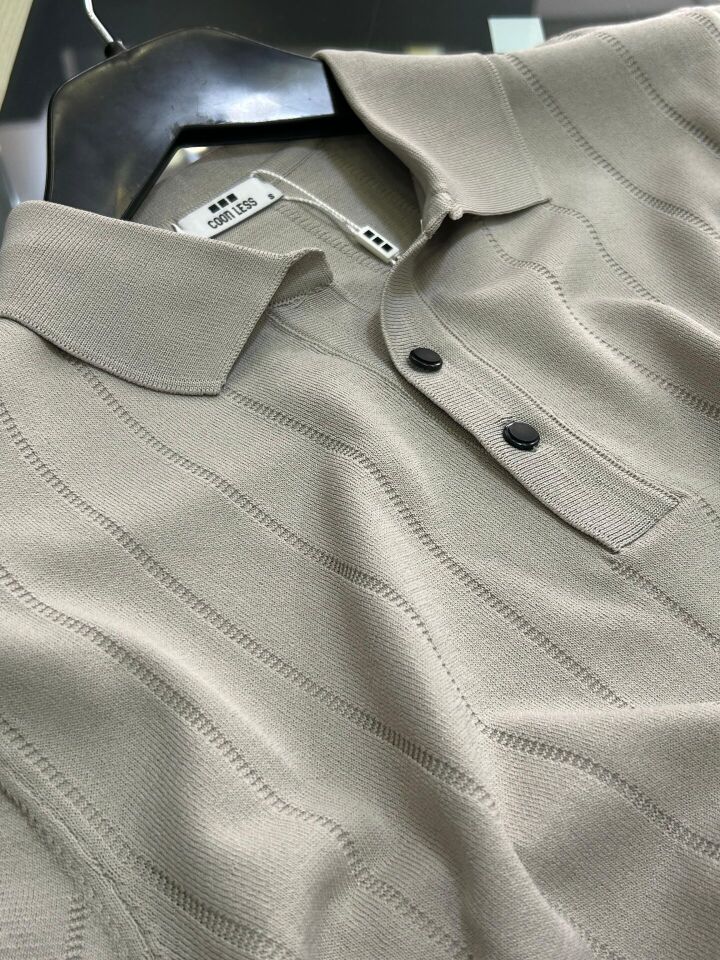 ERKEK GRİ YAKALI RAYON TRİKO TİŞÖRT