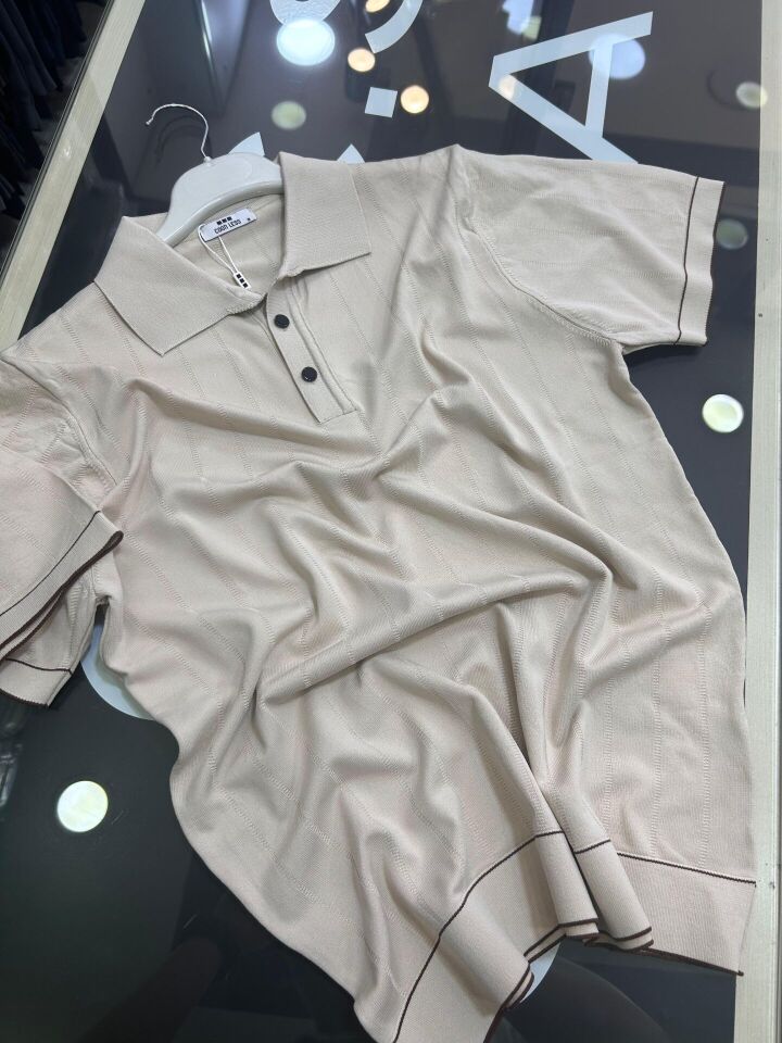 ERKEK BEJ POLO YAKALI TRİKO TİŞÖRT