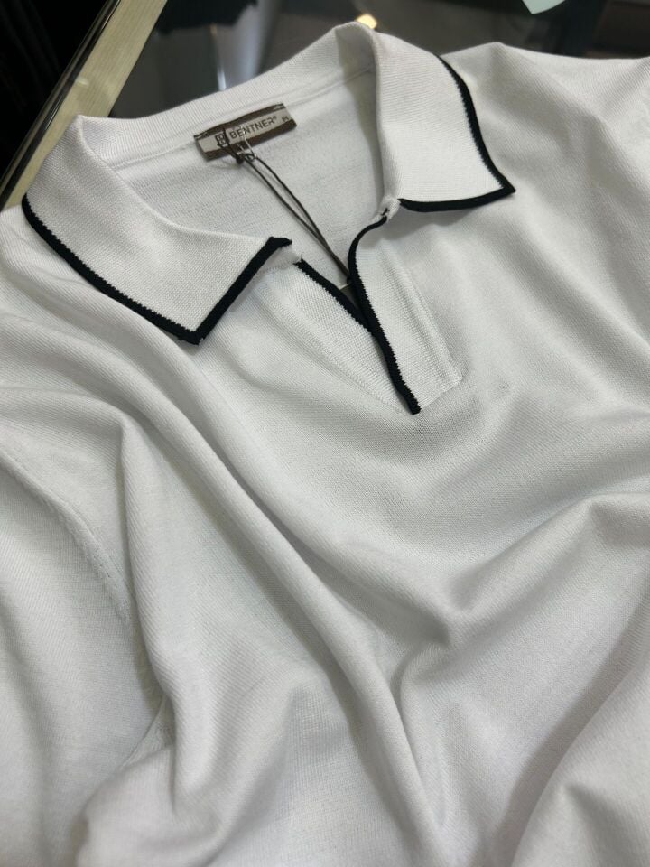 ERKEK BEYAZ POLO YAKA TRİKO TİŞÖRT