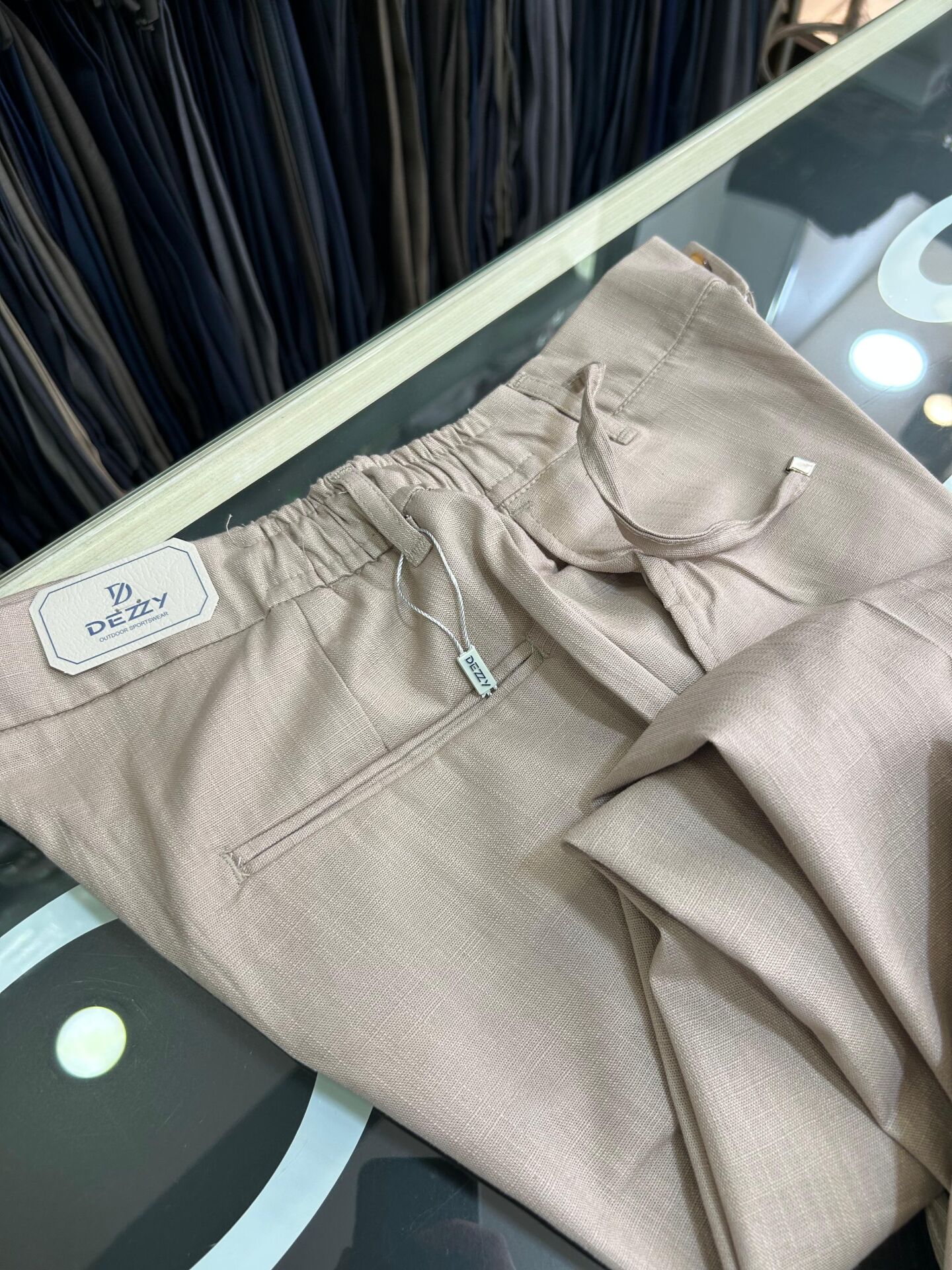 ERKEK BEJ SLİM FİT KETEN JOGGER PANTOLON