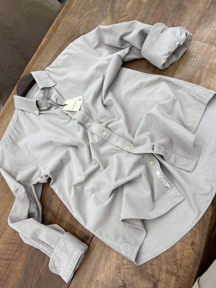 ERKEK TAŞ MODERN FİT UZUN KOLLU KADİFE GÖMLEK