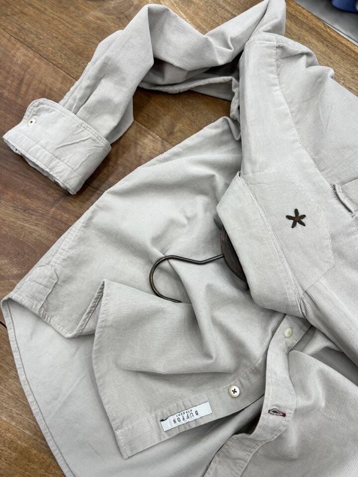 ERKEK TAŞ MODERN FİT UZUN KOLLU KADİFE GÖMLEK