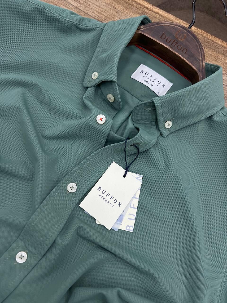 ERKEK MERCAN YEŞİLİ EN BOY ESNEK PERFORMANS GÖMLEK