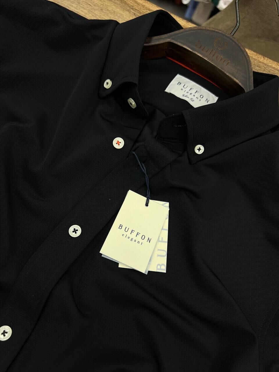 ERKEK SİYAH EN BOY ESNEK PERFORMANS GÖMLEK