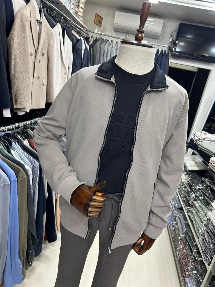 ERKEK BEJ ÇİFT FERMUAR KALIN HIRKA