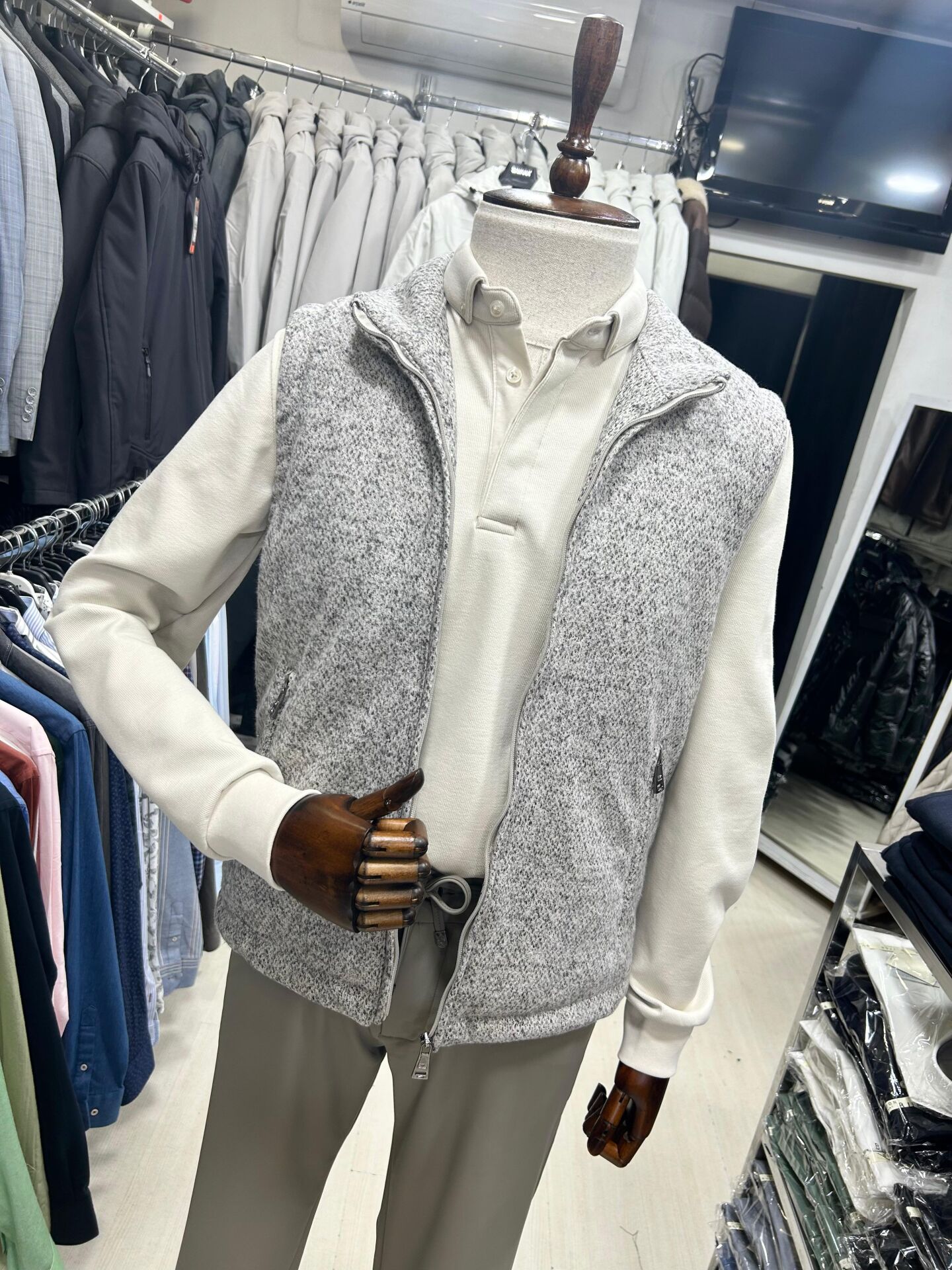 ERKEK TAŞ REGULAR FİT HAFİF KAŞE YELEK