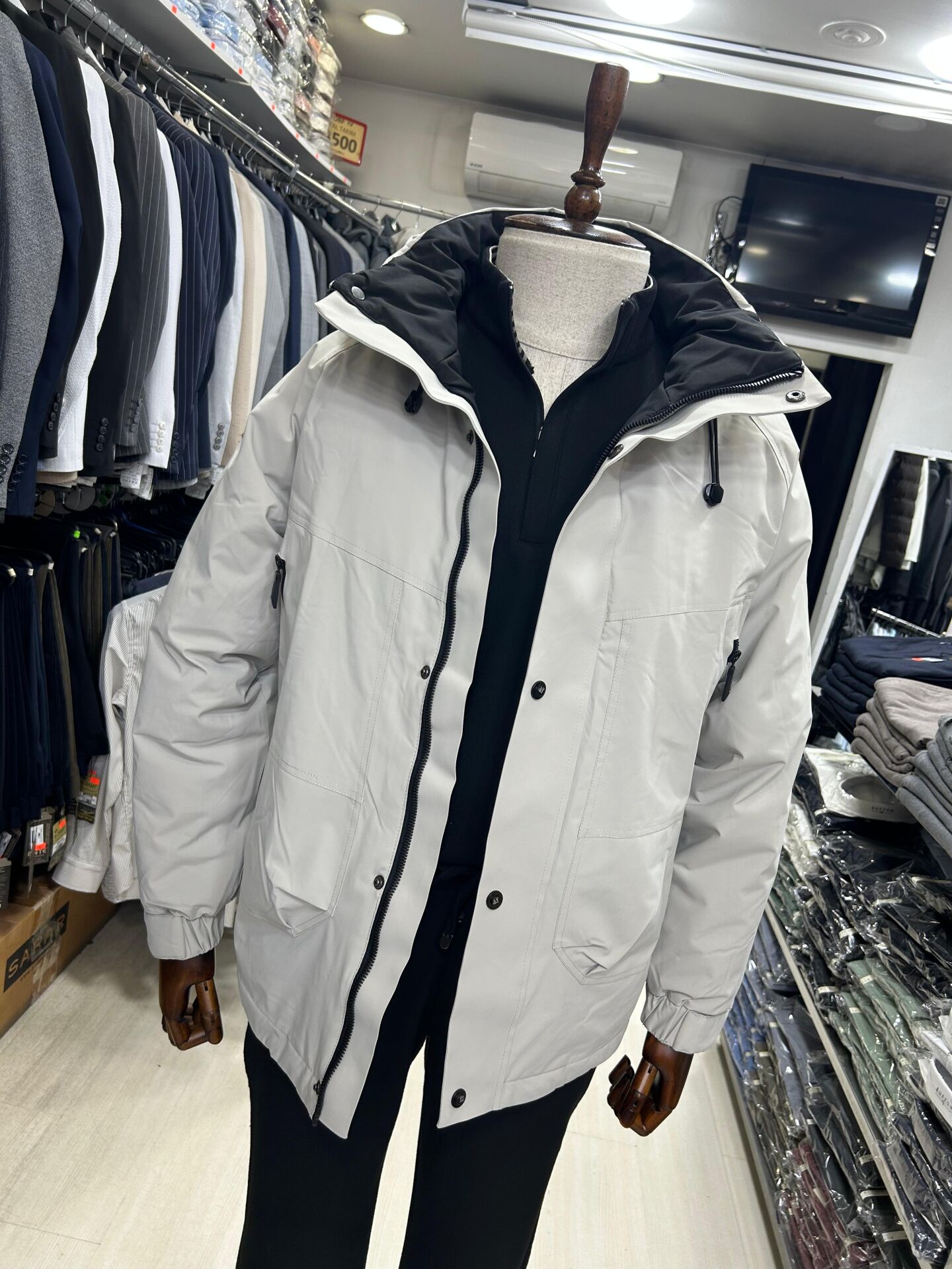 ERKEK TAŞ KAPÜŞONLU SU GEÇİRMEZ PREMİUM MONT