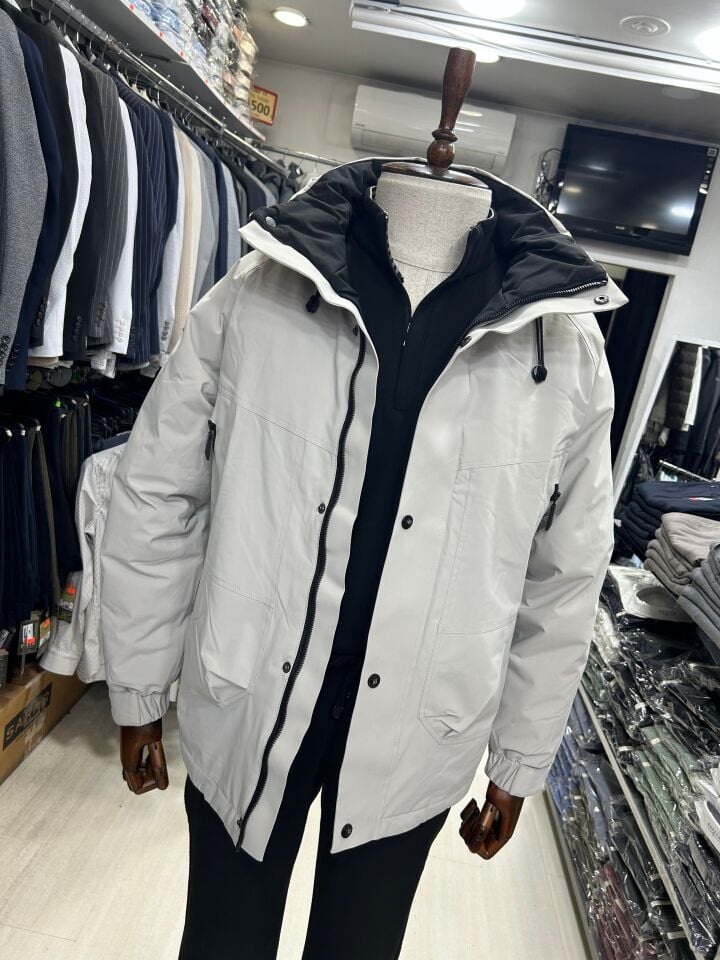 ERKEK TAŞ KAPÜŞONLU SU GEÇİRMEZ PREMİUM MONT