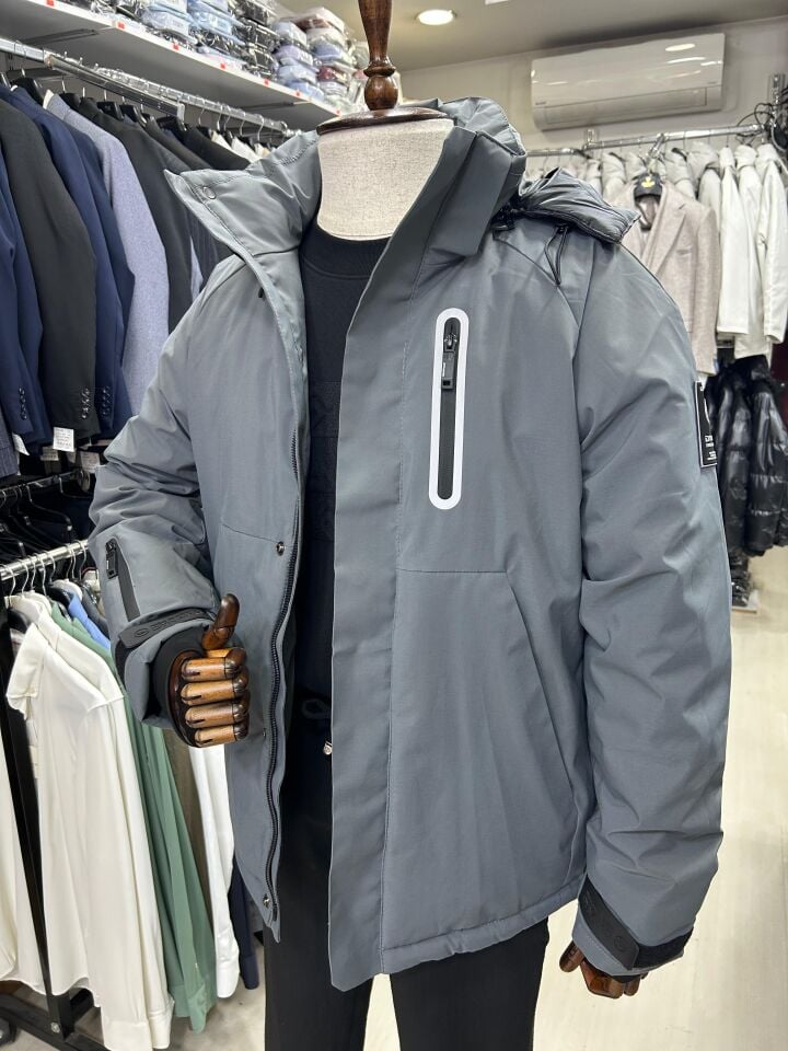 Erkek Su Geçirmez Rüzgar Geçirmez Termal Mont | Göğüs Cepli Termometre Panelli Kışlık Mont
